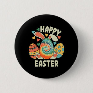 Badge Rond 5 Cm Joyeux Lapin De Pâques Oeuf De Pâques Amusant Pour