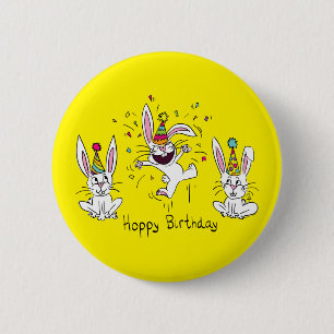Badge Rond 5 Cm Joyeux Lapin Lapin Lapin lapins Enfants mignonette