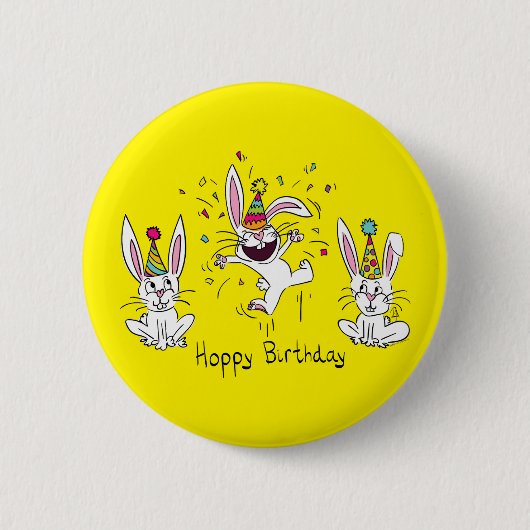 Badge Rond 5 Cm Joyeux Lapin Lapin Lapin lapins Enfants mignonette (Devant)