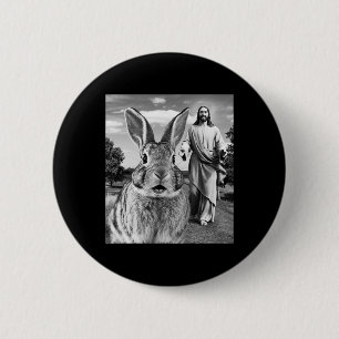Badge Rond 5 Cm Joyeux Lapin Selfie Jour de Pâques Hommes de Pâque