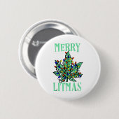 Badge Rond 5 Cm Joyeux litmas feuille de noël arbre lumières marij (Devant & derrière)