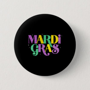 Badge Rond 5 Cm Joyeux Mardi Gras Carnaval Fat Mardi Fleur De Lis