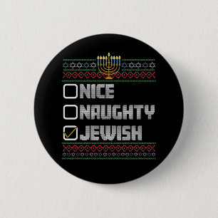 Badge Rond 5 Cm Joyeux Mauvais Juif Santa Noël dégueu Hanukkah 