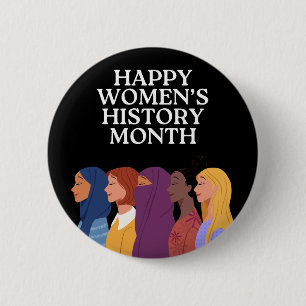 Badge Rond 5 Cm Joyeux Mois de l'histoire des femmes