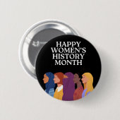 Badge Rond 5 Cm Joyeux Mois de l'histoire des femmes (Devant & derrière)
