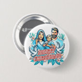 Badge Rond 5 Cm Joyeux Noël (Devant & derrière)