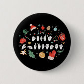 Badge Rond 5 Cm Joyeux Noël - ASL American Sign Language III (Devant)