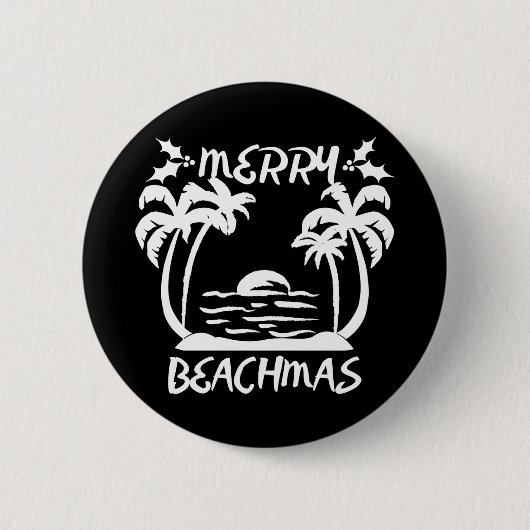 Badge Rond 5 Cm Joyeux Noël Beachmas En Juillet (Devant)
