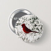 Badge Rond 5 Cm Joyeux Noël Cardinal (Devant & derrière)