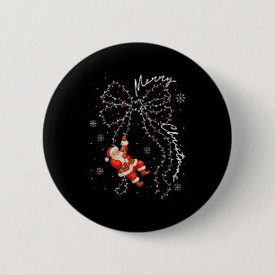Badge Rond 5 Cm Joyeux Noël Chapeau Rouge de Père Noël Renne Xmas