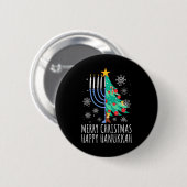 Badge Rond 5 Cm Joyeux Noël Chrismukkah Joyeux Noël Hanoukka (Devant & derrière)