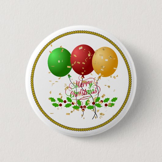 Badge Rond 5 Cm Joyeux Noël, conception festive, (Devant)