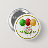 Badge Rond 5 Cm Joyeux Noël, conception festive, (Devant & derrière)