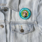 Badge Rond 5 Cm Joyeux Noël de Chimpin (En situation)