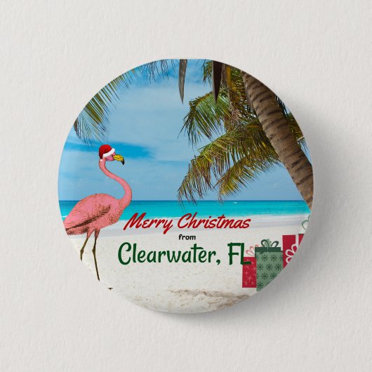 Badge Rond 5 Cm Joyeux Noël de Clearwater, FL (Devant)