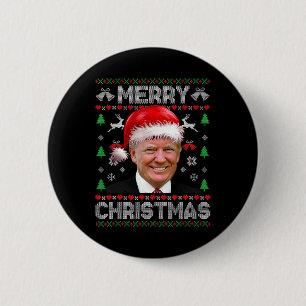 Badge Rond 5 Cm Joyeux Noël Donald Trump Père Noël Famille Noël Ug