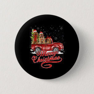 Badge Rond 5 Cm Joyeux Noël Er Chiens espagnols Père Noël Reindeer
