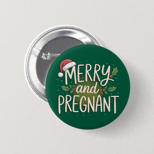 Badge Rond 5 Cm Joyeux Noël et Faire-part de grossesse (Devant & derrière)
