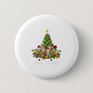 Badge Rond 5 Cm Joyeux Noël Funny Sea Turtle Tree X