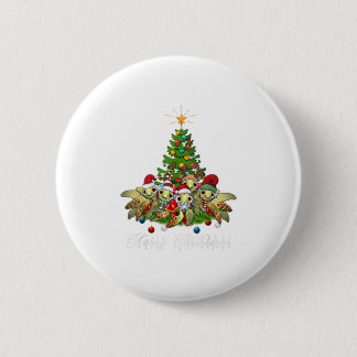Badge Rond 5 Cm Joyeux Noël Funny Sea Turtle Tree X