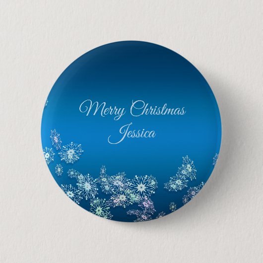 Badge Rond 5 Cm Joyeux Noël. Greeting.Name. (Devant)