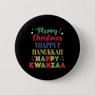 Badge Rond 5 Cm Joyeux Noël Joyeux Hanoukka Joyeux Kwanzaa 9