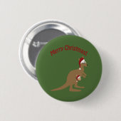 Badge Rond 5 Cm Joyeux Noël Kangaroos (Devant & derrière)