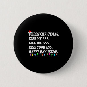 Badge Rond 5 Cm Joyeux Noël Kiss My His Votre Joyeux Hanukkah