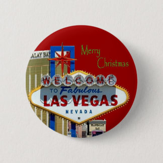 Badge Rond 5 Cm Joyeux Noël Las Vegas Magnet