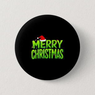 Badge Rond 5 Cm Joyeux Noël Lumières Chapeau de Père Noël Pyjama N