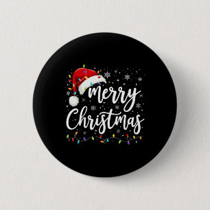 Badge Rond 5 Cm Joyeux Noël Lumières Rouge Noël Chapeau Noël Famil