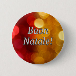 Badge Rond 5 Cm Joyeux Noël ! Merry Christmas en italien wf