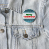 Badge Rond 5 Cm Joyeux Noël! + Motif bleu clair et noir (En situation)