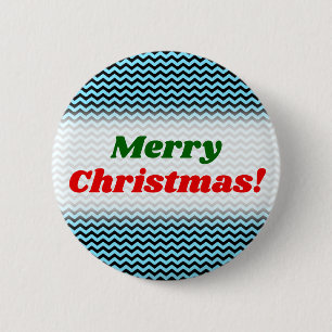 Badge Rond 5 Cm Joyeux Noël! + Motif bleu clair et noir