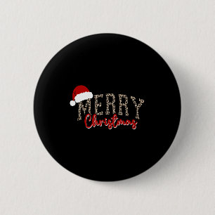 Badge Rond 5 Cm Joyeux Noël Motif Xmas Léopard Famille Mignon W