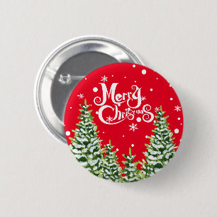 Badge Rond 5 Cm Joyeux Noël Neiges Bouton de Noël