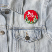 Badge Rond 5 Cm Joyeux Noël Neiges Bouton de Noël (En situation)