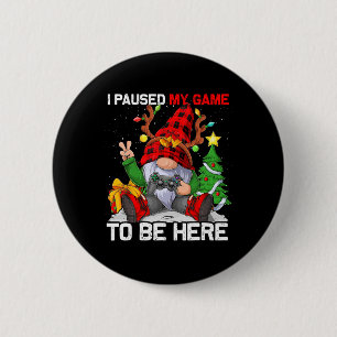 Badge Rond 5 Cm Joyeux Noël Noël Noël Joueur Gnome Jeu Vidéo Garço