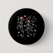 Badge Rond 5 Cm Joyeux Noël Noël Squelette Danc (Devant)