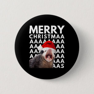 Badge Rond 5 Cm Joyeux Noël Opossum hurlant Amusants Hommes Femmes