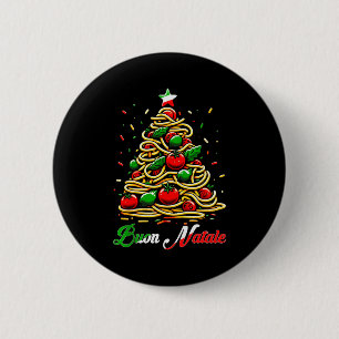 Badge Rond 5 Cm Joyeux Noël Pâtes Italiennes Arbre de Noël Xmas Po