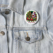 Badge Rond 5 Cm Joyeux Noël Père Noël (En situation)