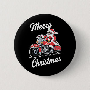 Badge Rond 5 Cm Joyeux Noël Père Noël équitation Moto Moto Love
