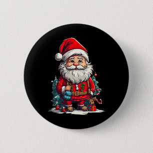 Badge Rond 5 Cm joyeux Noël Père Noël pour garçons filles1