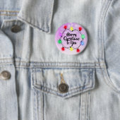 Badge Rond 5 Cm Joyeux Noël pour vous Lumières Noël (En situation)