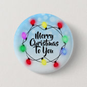 Badge Rond 5 Cm Joyeux Noël pour vous Lumières Noël (Devant)