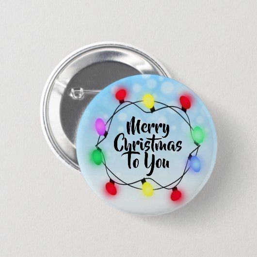 Badge Rond 5 Cm Joyeux Noël pour vous Lumières Noël (Devant & derrière)
