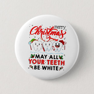 Badge Rond 5 Cm Joyeux Noël Que Toutes Vos Dents Soient Blanches