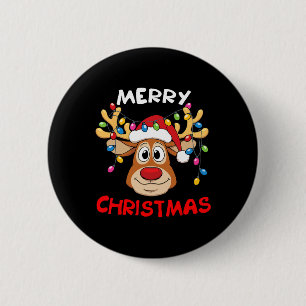 Badge Rond 5 Cm Joyeux Noël Reindeer Xmas Famille Hommes Femmes