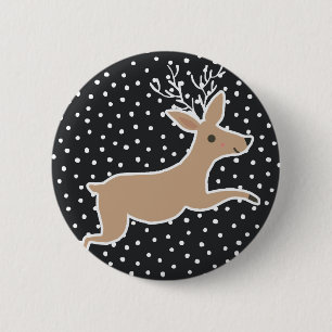 Badge Rond 5 Cm Joyeux Noël - Reinder